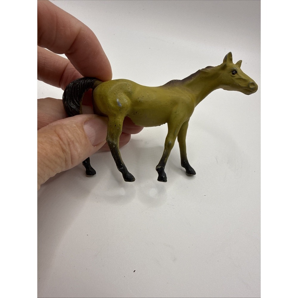 Vintage Durham Industries Miniature 3" Horse Cast Metal Tan Yellow 1976 (#3)